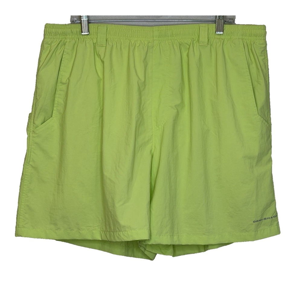 Columbia Omni Shade Swim Trunks Mens XXL Bright Yellow Elastic Waist Mesh Lining